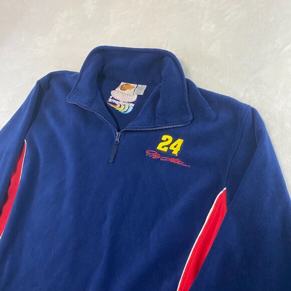 VTG JEFF GORDON DUPONT XL WINNERS CIRCLE PULL OVER FLEECE COLORFUL EMBROIDERED - Picture 2 of 10